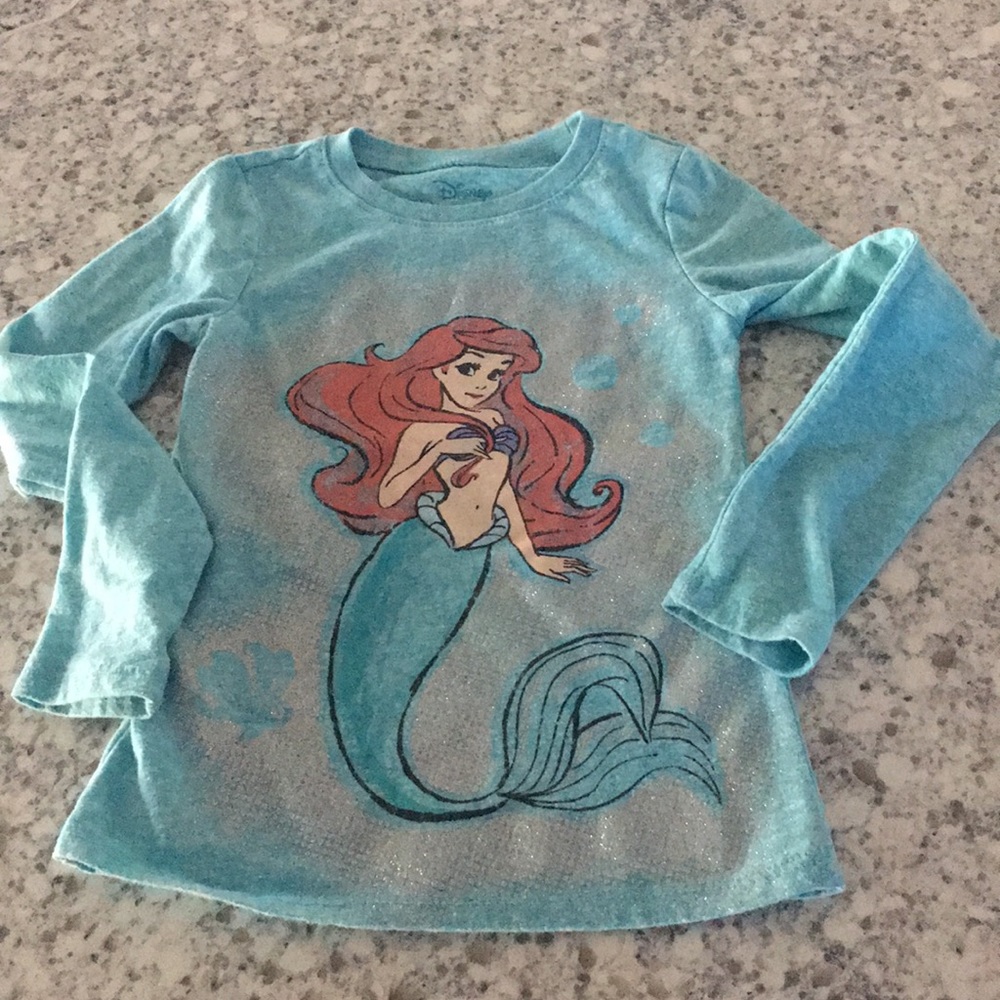 DISNEY: Blue and silver Ariel long sleeve tee
